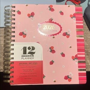 Pink Strawberry 2026 Monthly Planner